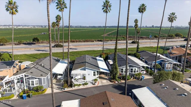 an outdoor space with furniture for seating