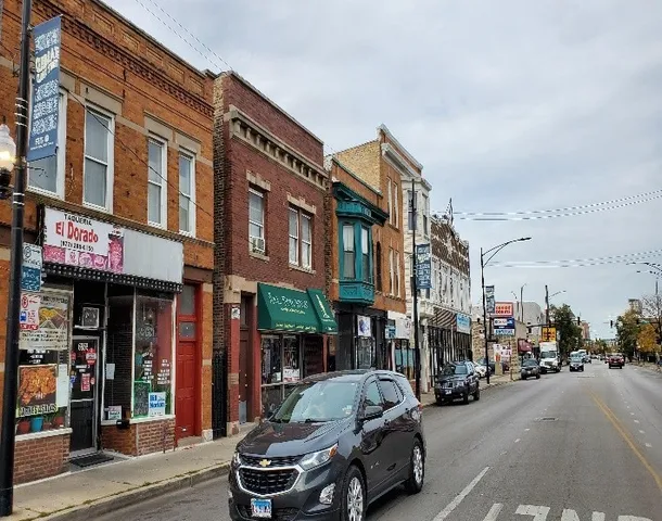 a car parked in front of a building