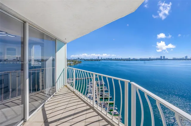 a view of balcony with ocean view