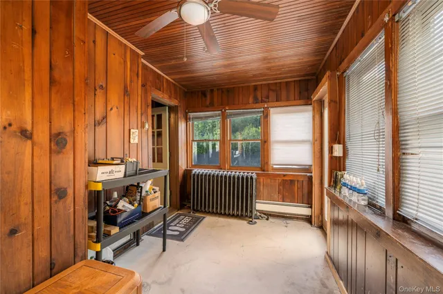 a view of an empty room with a balcony