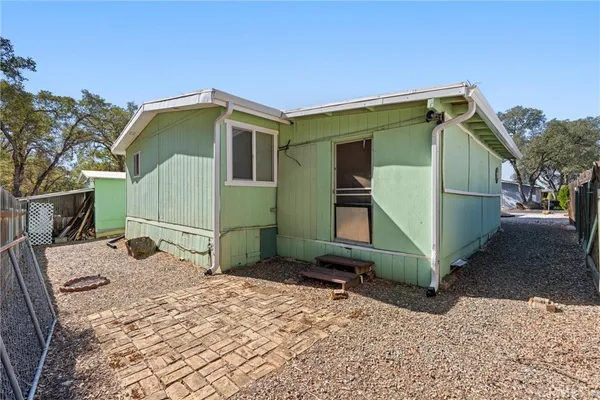 a view of a balcony with door