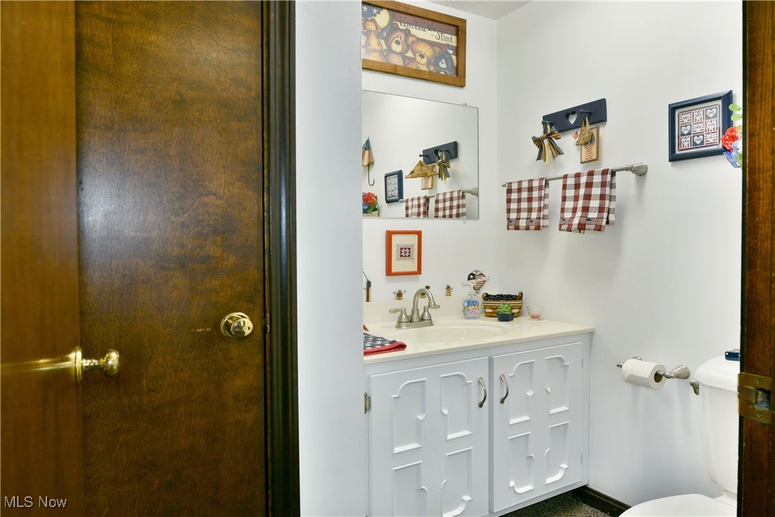 379 Housel Craft Road Bristolville, OH 44402 - Photo 40 of 50 Half bathroom with vanity and toilet