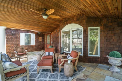 a outdoor space with furniture