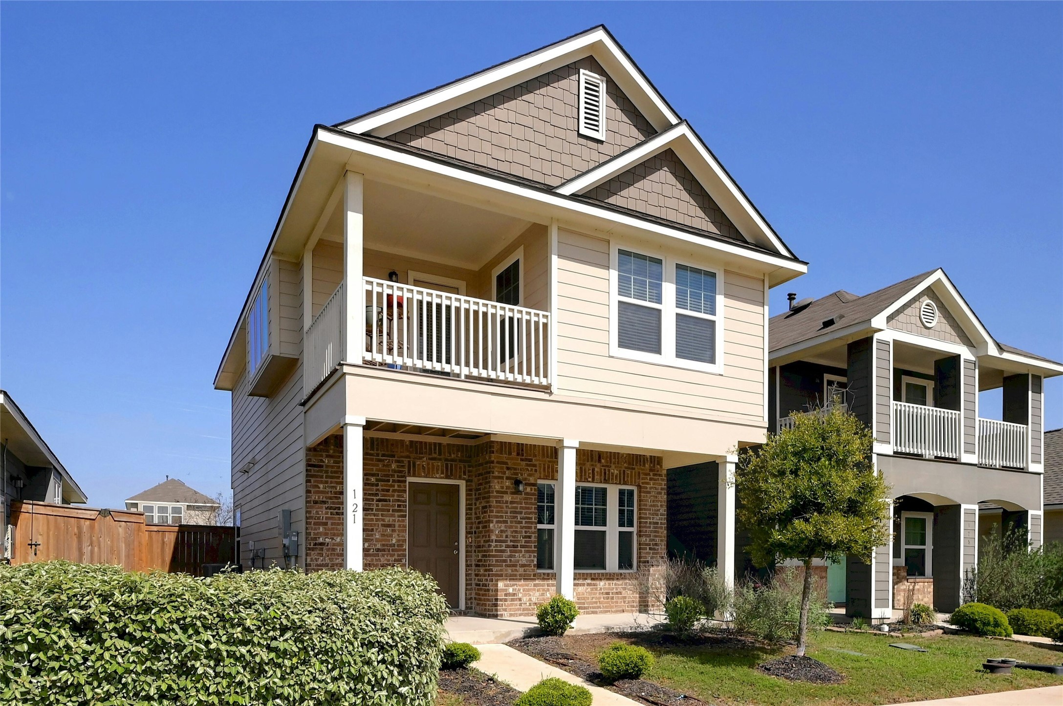 121 Switchgrass Street San Marcos, TX 78666 - Photo 2 of 33 Nice upstairs balcony overlooking neighborhood pocket park..