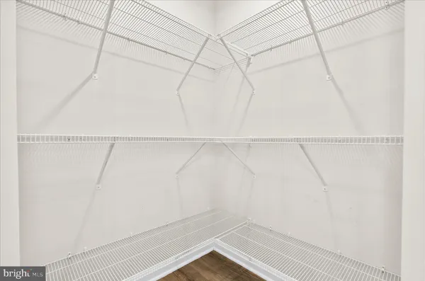 a view of small space with racks on the wall