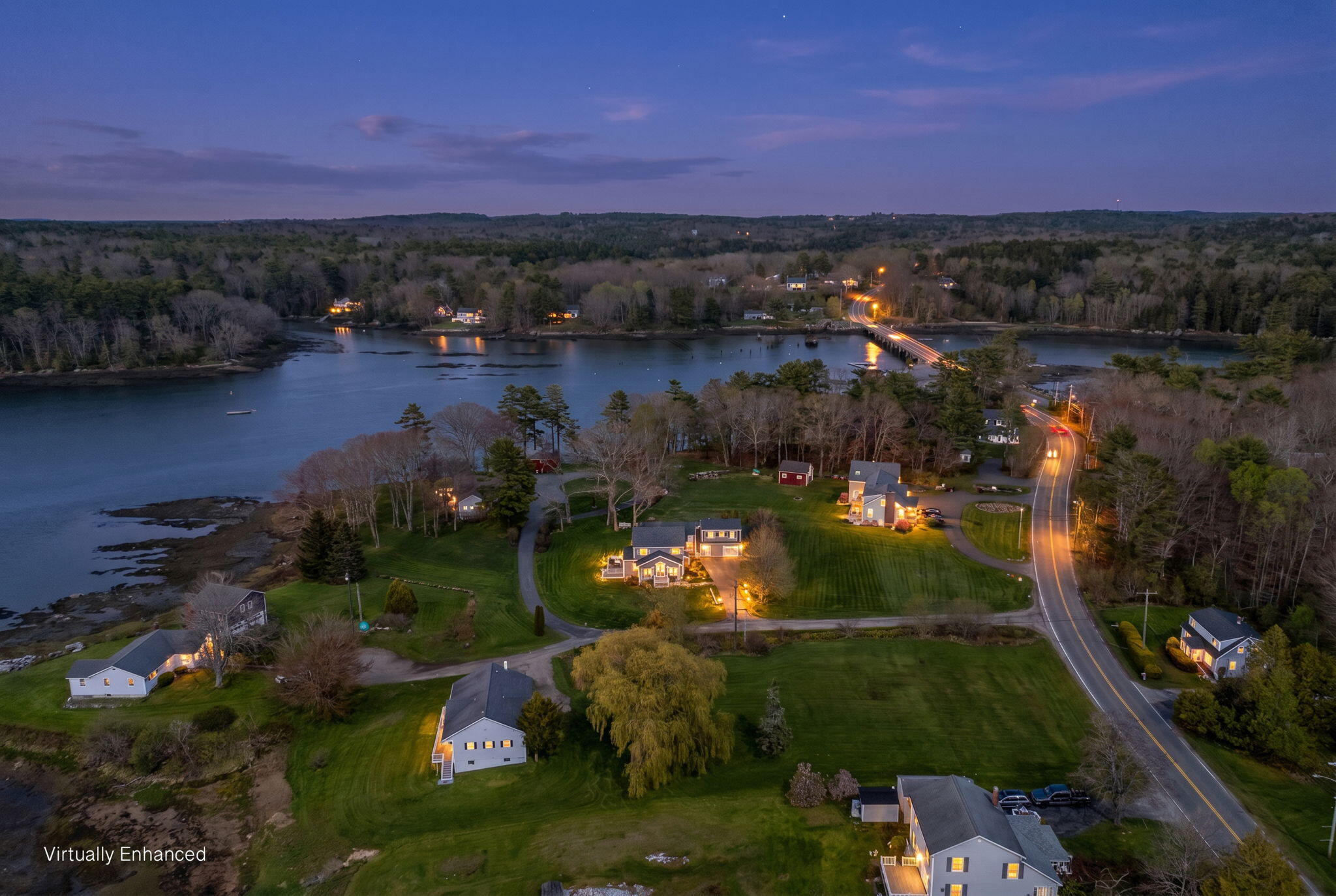 7 Hodgdon Lane Boothbay, ME 04537 - Photo 4 of 57 A cozy neighborhood lit up at night
