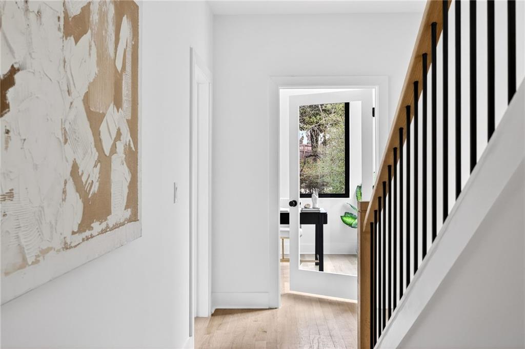 1348 Finley Street Northeast Atlanta, GA 30307 - Photo 29 of 47 a view of a hallway with wooden floor and entryway