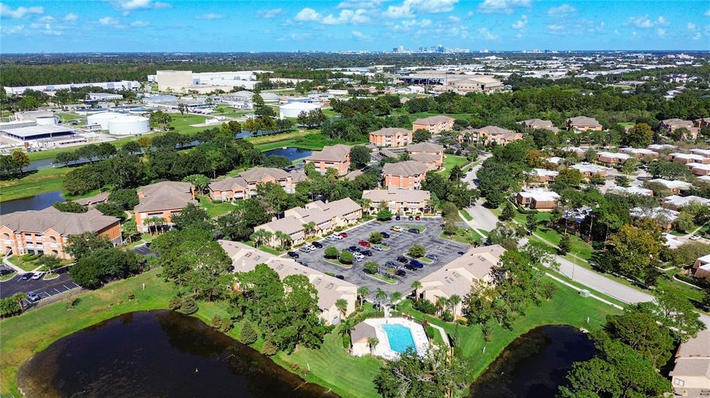 an aerial view of multiple house