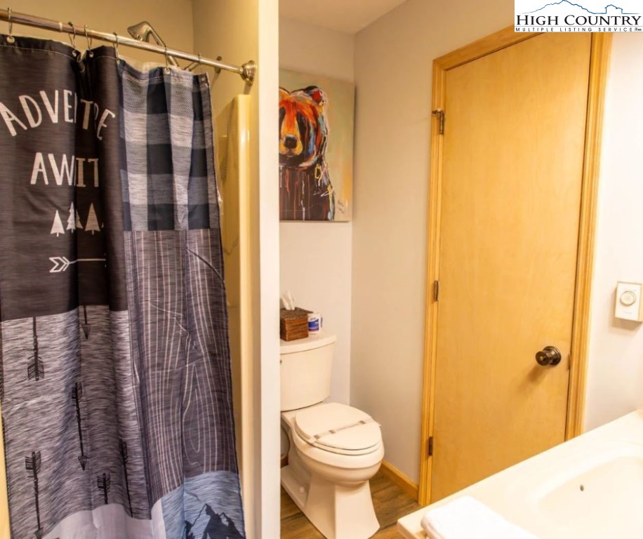 1534 Beech Mountain Parkway Beech Mountain, NC 28604 - Photo 17 of 29 a bathroom with a toilet and shower