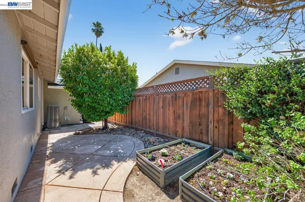 a view of a backyard with a small cabin