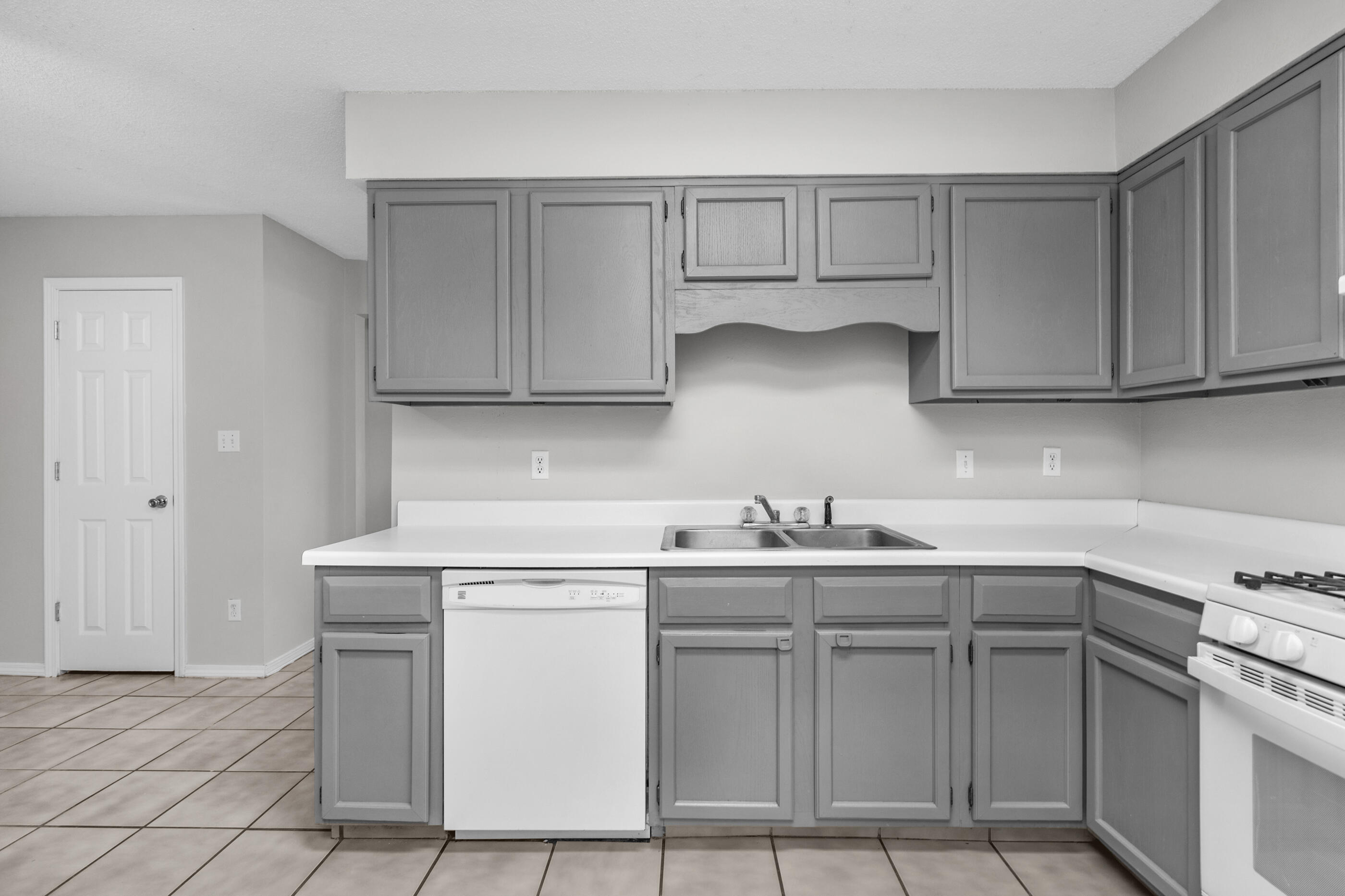 106 4th Avenue Shalimar, FL 32579 - Photo 3 of 29 a kitchen with white cabinets stainless steel appliances and sink