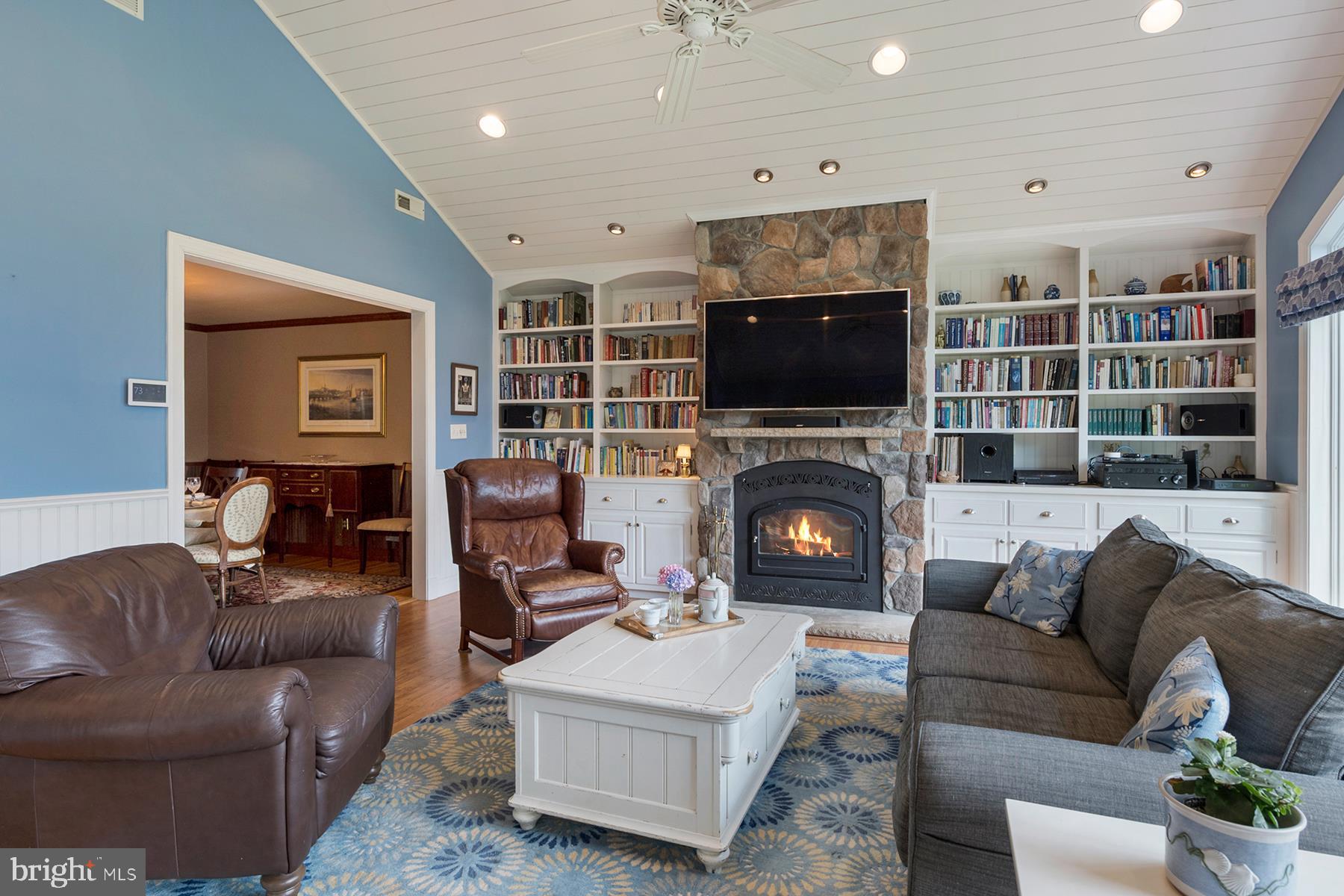 252 Providence Road Annapolis, MD 21409 - Photo 11 of 63 Wood-burning fireplace and built-in shelves