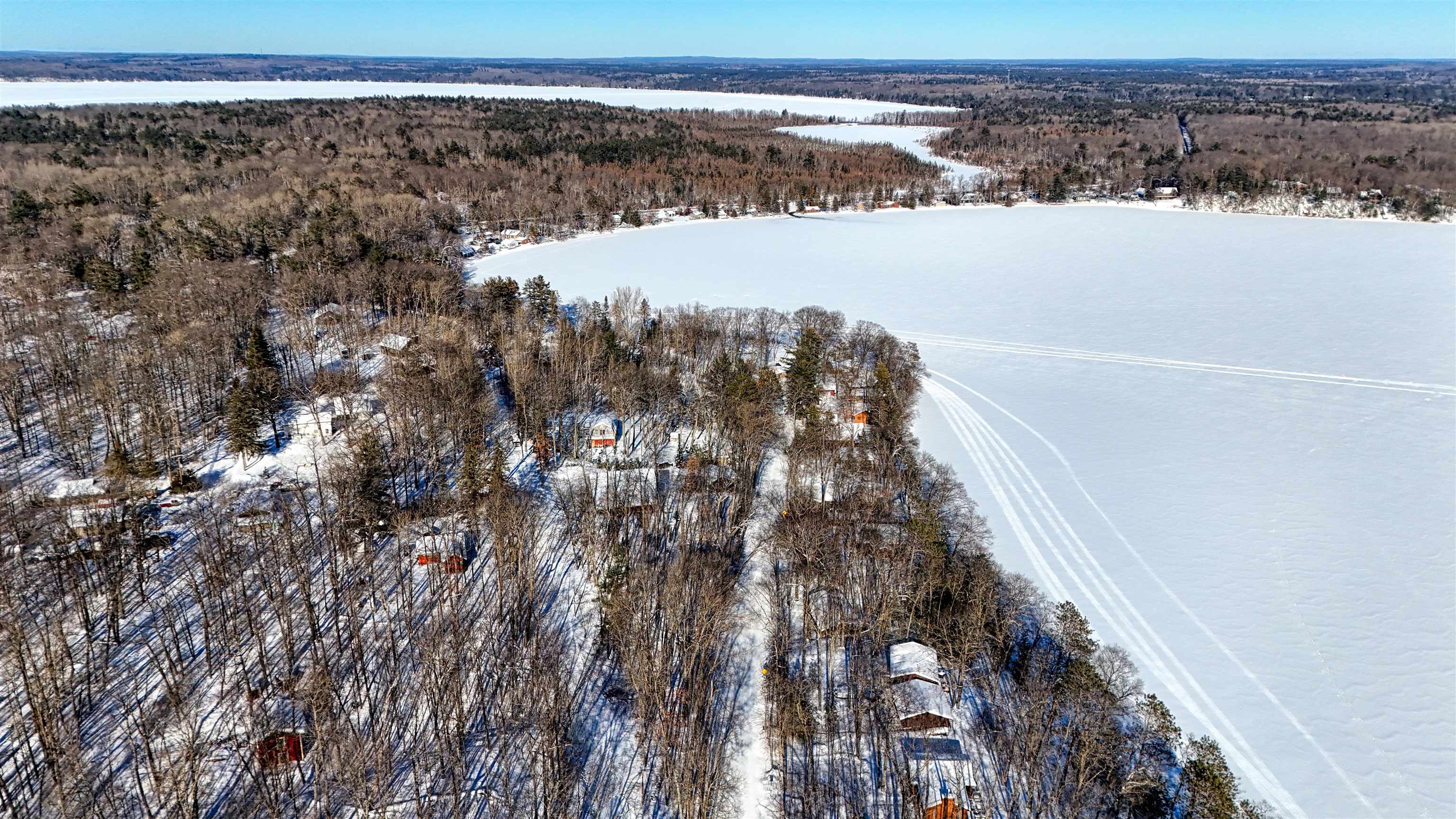 29-30 Summit Avenue Hayward, WI 54843 - Photo 8 of 12 Aerial view of property's location with a forest and a nearby body of water