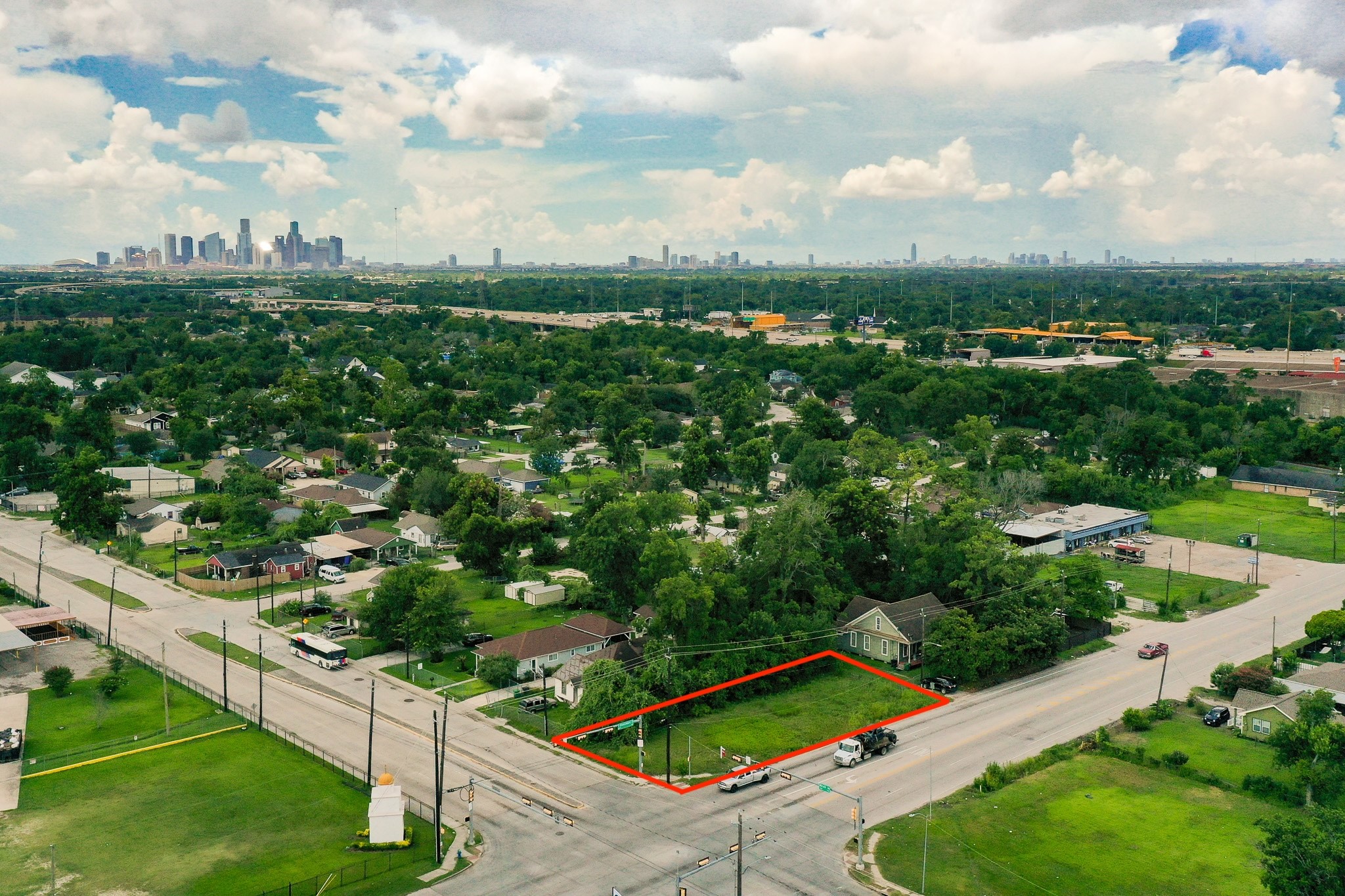 a view of a city from a terrace