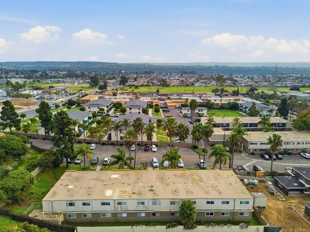 an aerial view of a city