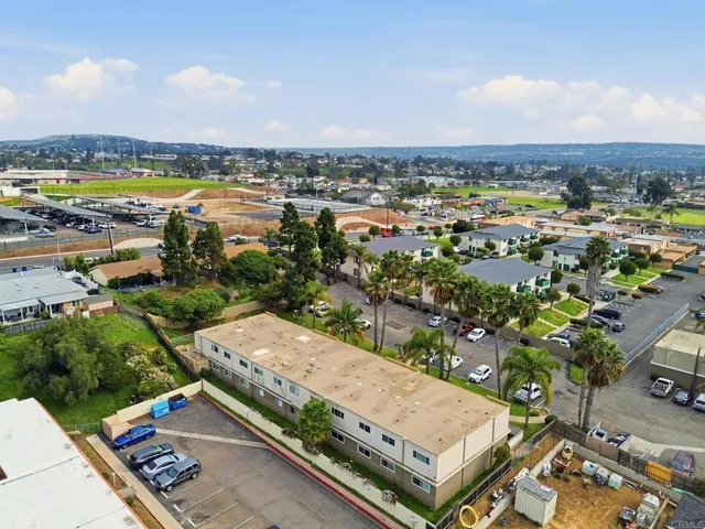 an aerial view of a city