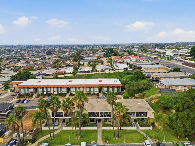 an aerial view of a city
