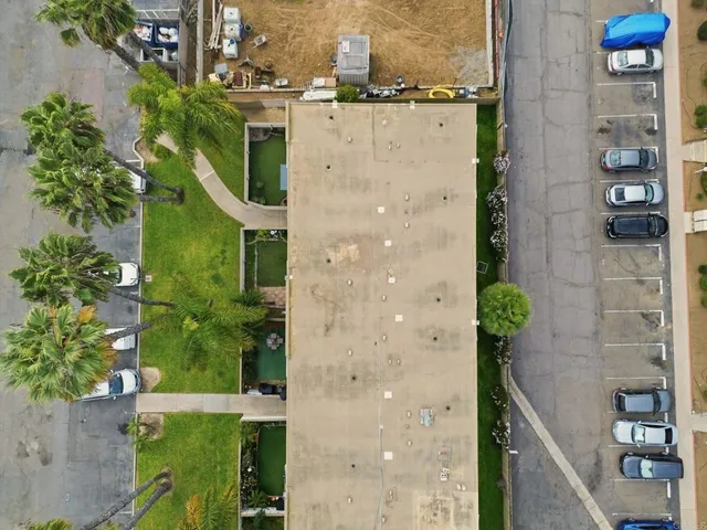 an aerial view of a house