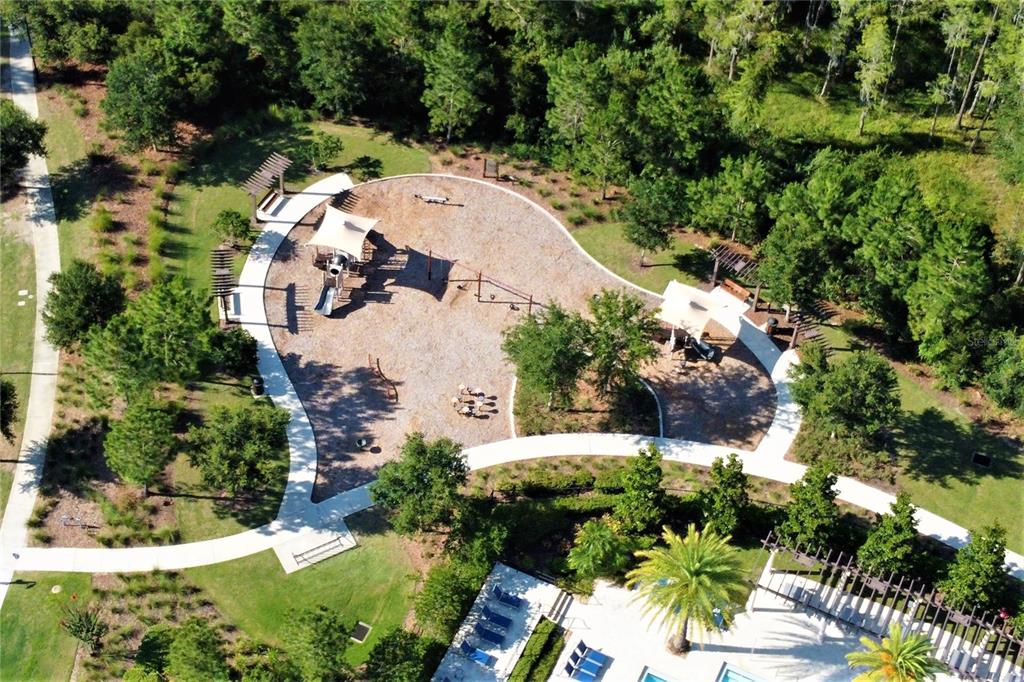 4596 Almada Lane Wesley Chapel, FL 33543 - Photo 50 of 56 an aerial view of a house with yard swimming pool and outdoor seating
