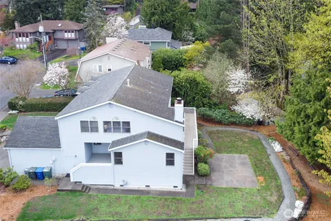 an aerial view of a house