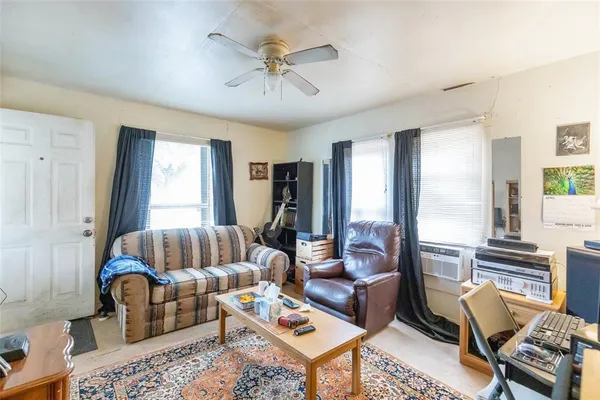 a living room with furniture