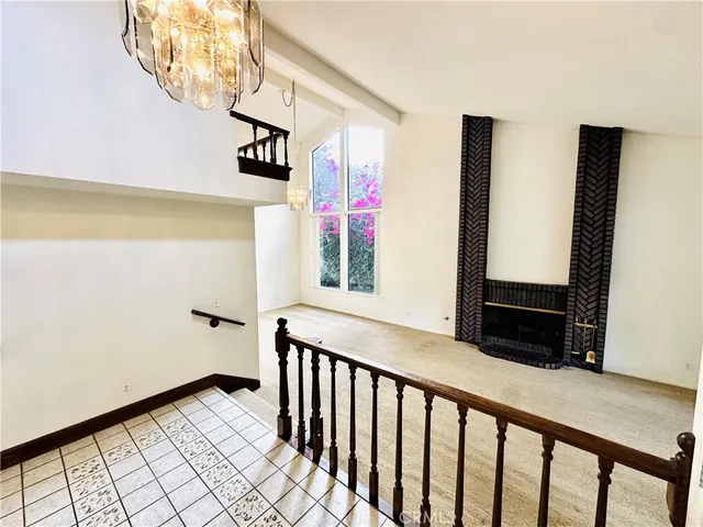 a view of a porch with wooden floor