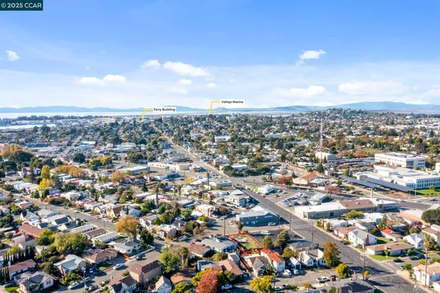 an aerial view of a city