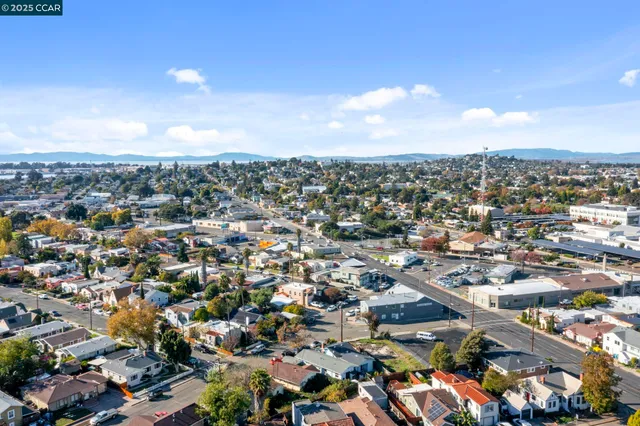 an aerial view of a city