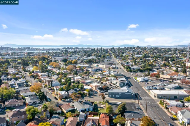 an aerial view of a city