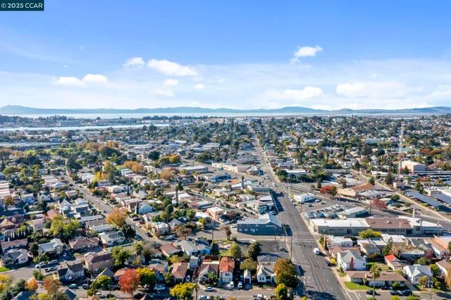 an aerial view of a city