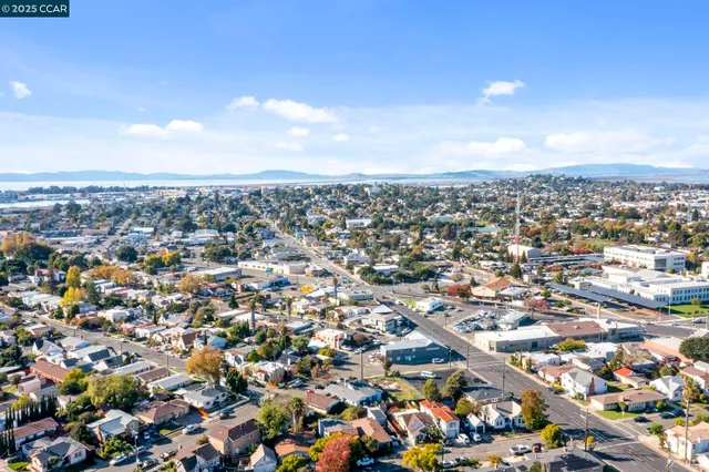 an aerial view of a city