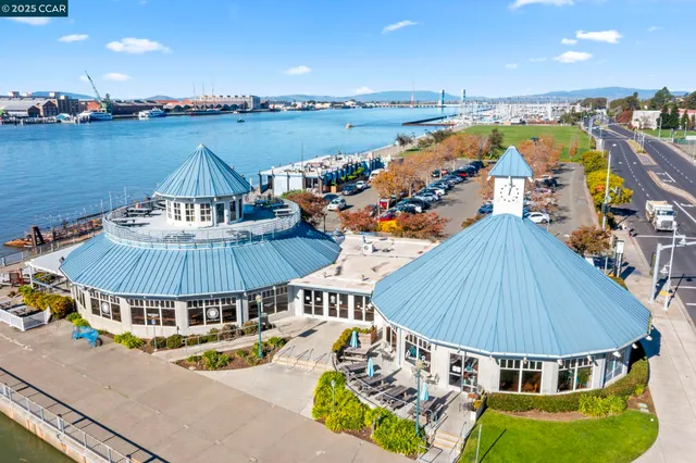 a view of a lake with a big yard
