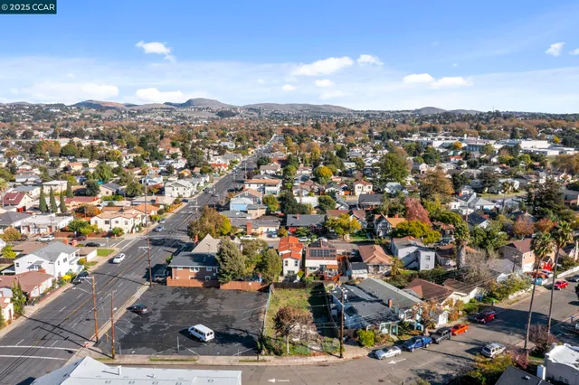 an aerial view of a city