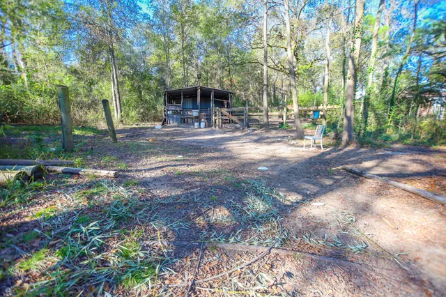 a backyard of a house with lots of green space