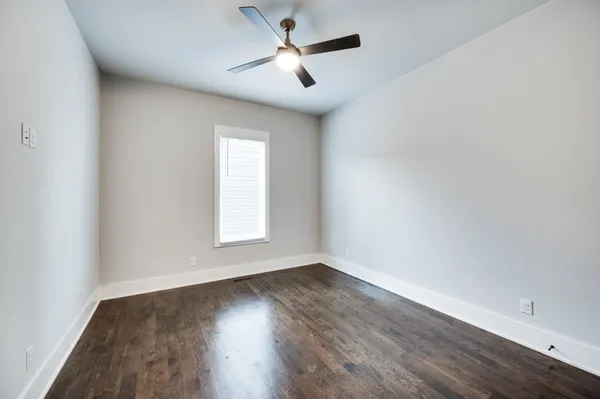 a view of an empty walk in closet