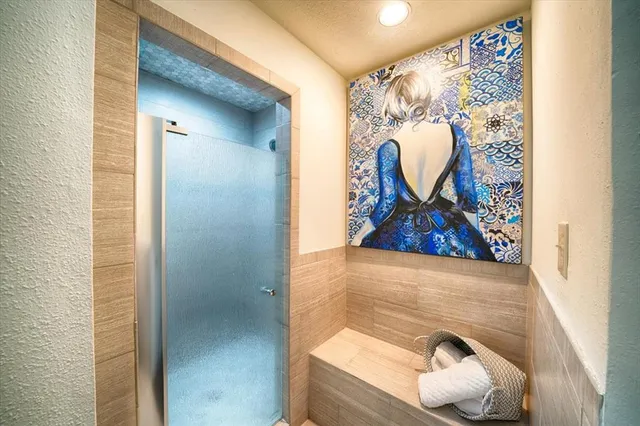 view of a door and chair in a gallery