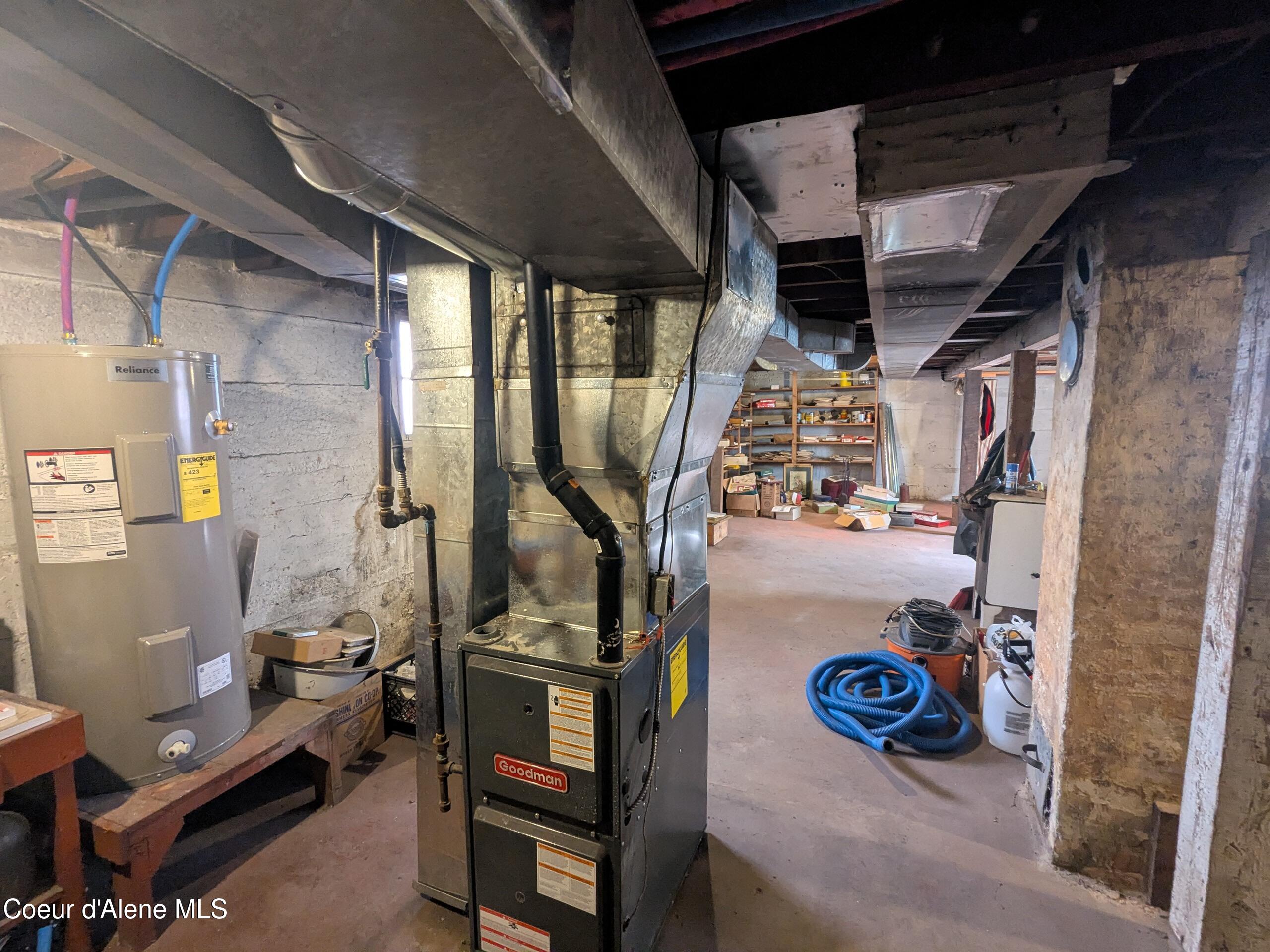 132 King Street Wallace, ID 83873 - Photo 11 of 17 Basement With Water Heater and Furnace