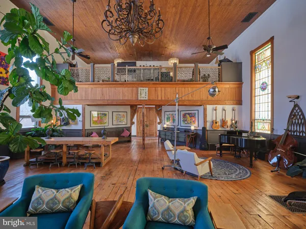 a living room with furniture