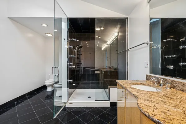 a bathroom with a shower