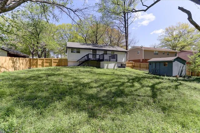 a view of a wooden deck