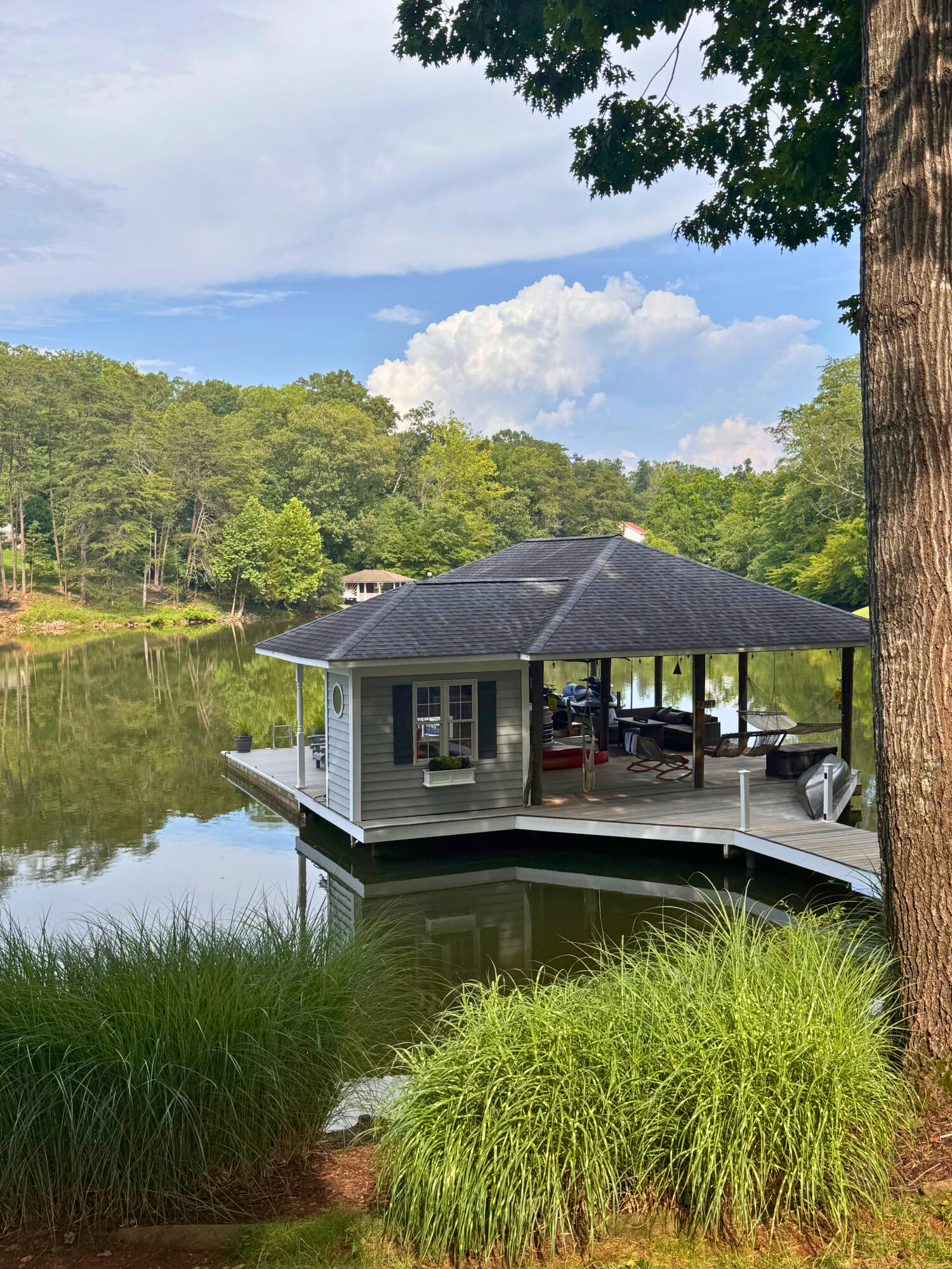 239 Cedar Bay Road Union Hall, VA 24176 - Photo 46 of 51 a view of a lake with a mountain in the background