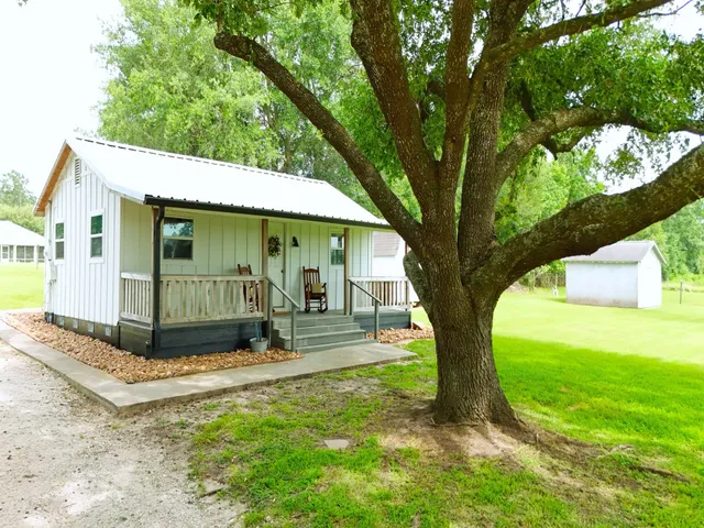 a view of outdoor space yard and garage