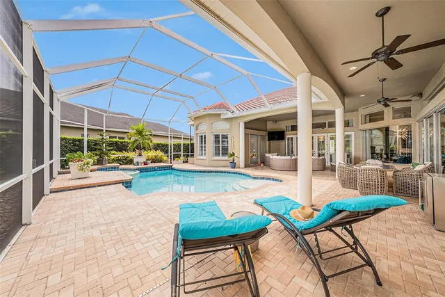 a outdoor space with patio furniture and a potted plant