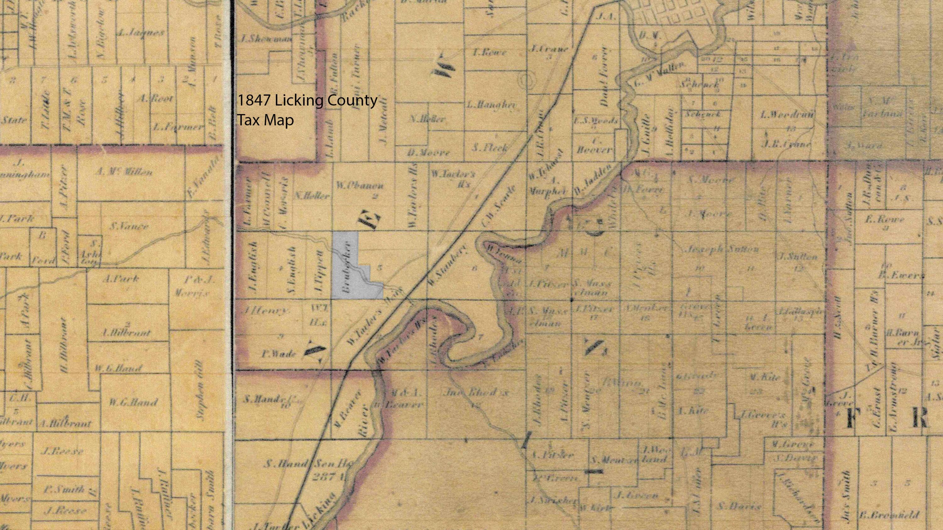 489 Heath Road Heath, OH 43056 - Photo 36 of 37 Here we have a 1847 Tax map that show the original tract of land as it was in that day.