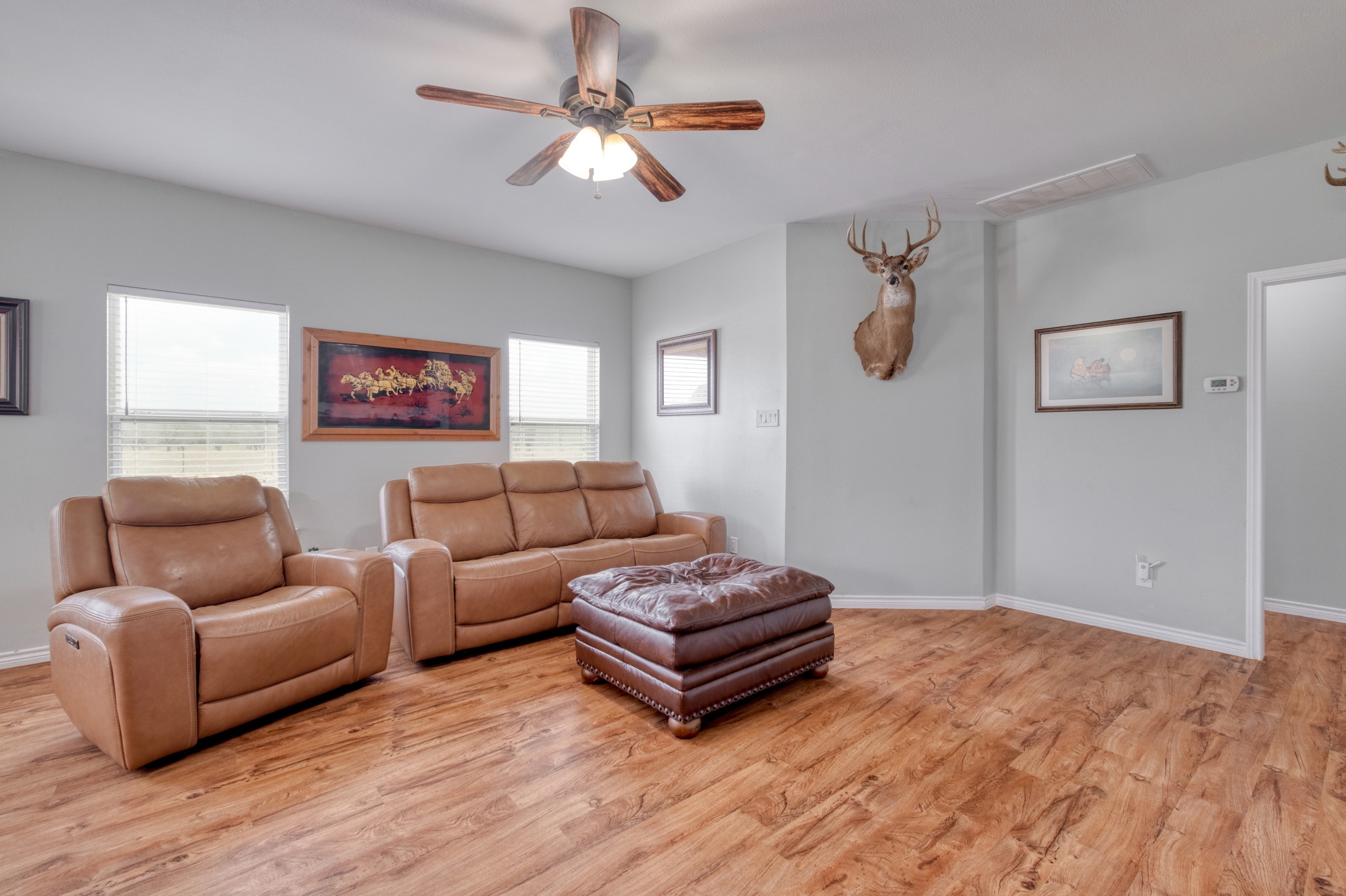 2950 County Road 484 Elgin, TX 78621 - Photo 9 of 25 a living room with furniture and a ceiling fan