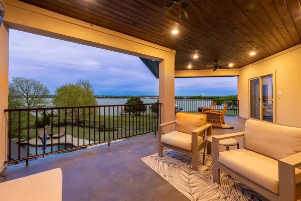 a outdoor living space with furniture