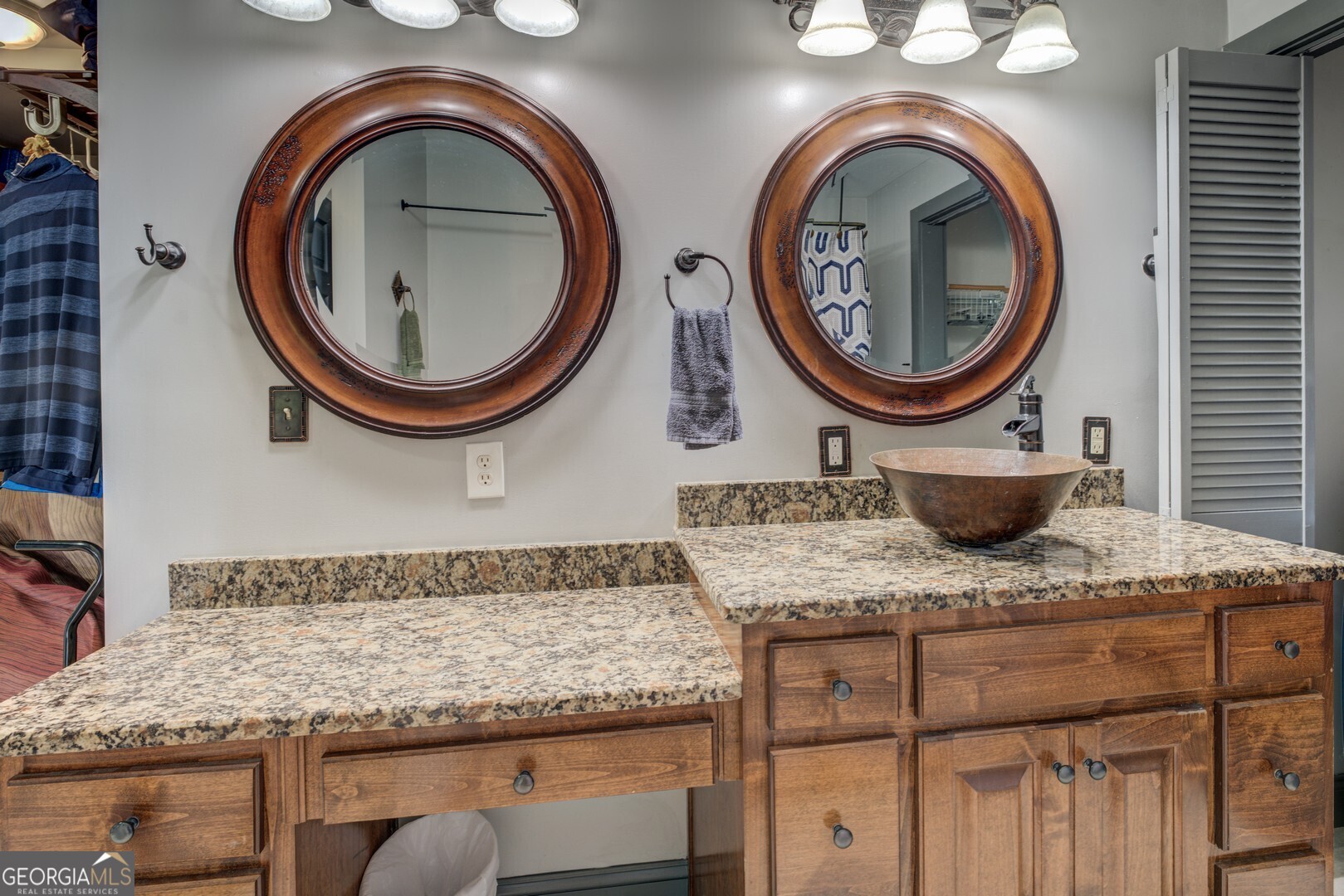 2188 Highway 36 East Jackson, GA 30233 - Photo 34 of 74 a bathroom with a granite countertop double vanity sink and a mirror