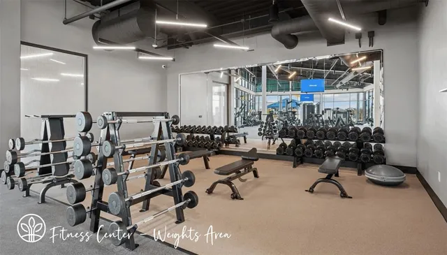a room with gym equipment