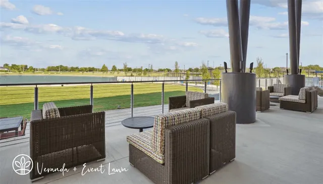 a view of outdoor space with seating