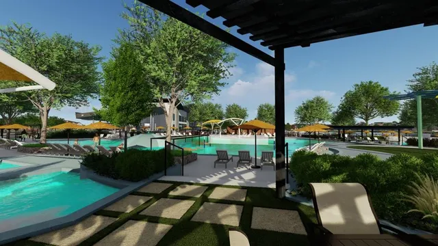 a view of an outdoor space with seating